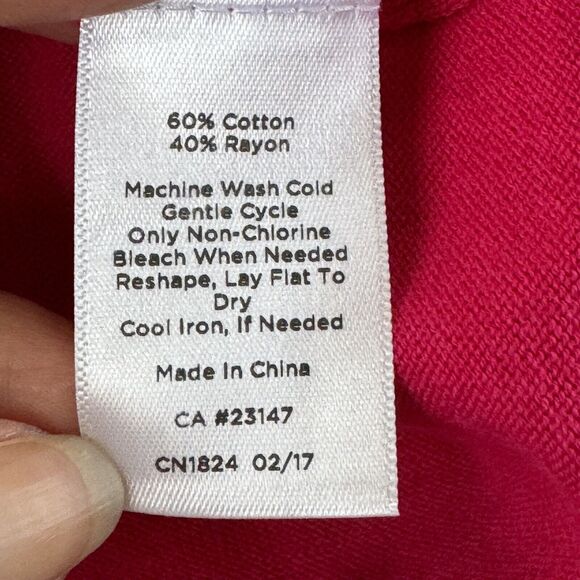 Talbots Size X Cardigan Magenta V Neck Button Down - Picture 6 of 12